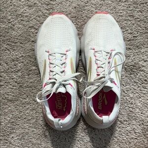 Brooks White and Pink Athletic Shoes for Performance